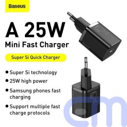 Baseus Travel Charger Super Si 1C Quick Charger 25W EU Black (CCSP020101) 10