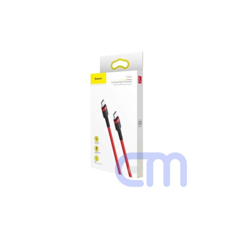 Baseus Type-C Cafule PD2.0 60W flash charging Cable (20V 3A) 2m Red (CATKLF-H09)