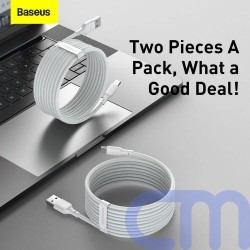 Baseus Type-C Simple Wisdom cable (2pcs/set) 5A 1.5m White (TZCATZJ-02) 5