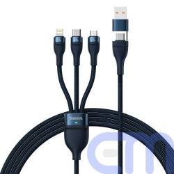 Baseus Universal Flash Series 3-in-1 Fast Charging Data Cable (USB-A to Micro + Lightning + Type-C) 100W, 1.2m Blue (CASS030103) 3