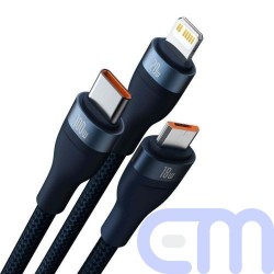 Baseus Universal Flash Series 3-in-1 Fast Charging Data Cable (USB-A to Micro + Lightning + Type-C) 100W, 1.2m Blue (CASS030103) 5