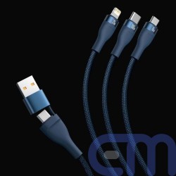 Baseus Universal Flash Series 3-in-1 Fast Charging Data Cable (USB-A to Micro + Lightning + Type-C) 100W, 1.2m Blue (CASS030103) 10