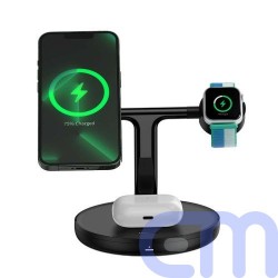 Baseus Wireless Charger Swan stand 3-in-1 Magnetic charger with TypeC cable 15W, 1m Black (WXTE000101) 4