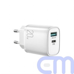 Joyroom Travel Charger C+U, QC 3.0, PD 20W, White EU (L-QP2011) 2