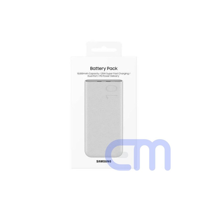 Samsung Power Bank Quick Charge C+C (with Type-C to Type-C cable 0.2m), 25W, 10000 mAh, Beige (EB-P3400XUEGEU)