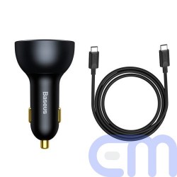 Baseus Car Charger Fast charger U+C+C, PD 3.0, QC 5.0, PPS, (with C+C cable 100W (20V/1.5A) 1m) 160W, Black (TZCCZM-0G) 5