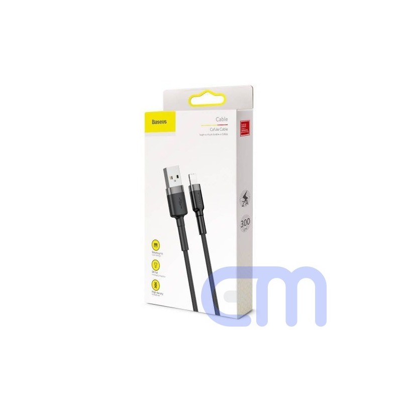 Baseus Lightning Cafule Cable, 2A, 3m Gray/Black (CALKLF-RG1)