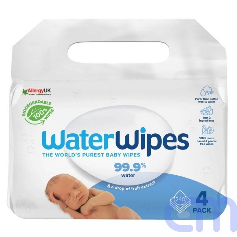 WaterWipes drėgnos servetėlės, suyrančios 4x60 vnt.