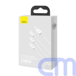 Baseus Cable Superior Series 3-in-1 Fast Charging Data Cable USB to M+L+C 3.5A 1.5m White (CAMLTYS-02) 1