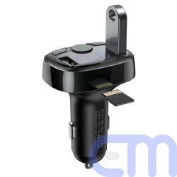 Baseus Car Charger Bluetooth FM Transmitter S-09A, BT. 4.2, 10m Range, 2x USB-A 3.4A, Micro SD card Reader, Black (CCMT000001) 4