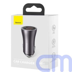 Baseus Car Charger Golden Contactor Max Dual Fast Charger U+U 60W Dark Gray (CGJM000013) 1