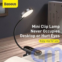 Baseus Home Comfort Reading Mini Clip Lamp + charing cable, 400 mAh, 4000K, 3W Dark Gray (DGRAD-0G) 3