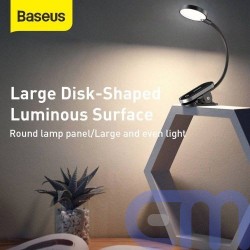 Baseus Home Comfort Reading Mini Clip Lamp + charing cable, 400 mAh, 4000K, 3W Dark Gray (DGRAD-0G) 5