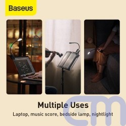 Baseus Home Comfort Reading Mini Clip Lamp + charing cable, 400 mAh, 4000K, 3W Dark Gray (DGRAD-0G) 6