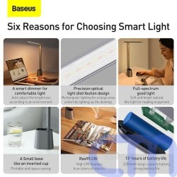 Baseus Home Smart Eye Series Charging Folding Reading Desk Lamp 2200 mAh (Smart Light) 5W Gray (DGZG-0G) 17