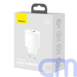 Baseus Travel Charger Compact Quick Charger U+C 20W EU White (CCXJ-B02) 1