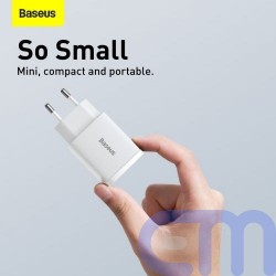 Baseus Travel Charger Compact Quick Charger U+C 20W EU White (CCXJ-B02) 14