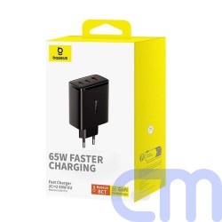 Baseus Travel Charger Cube Pro GaN Quick Charger C+C+U, 65W, Black EU (P10152301113-00) 5