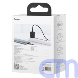 Baseus Travel Charger set Super Si 1C QC (With Mini Black Cable Type-C to Type-C 3A 1m) 25W EU Black (TZCCSUP-L01) 14