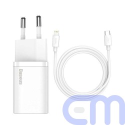 Baseus Travel Charger set Super Si 1C QC (With Simple Wisdom Cable Type-C to Lightning 1m) 20W EU White (TZCCSUP-B02) 3