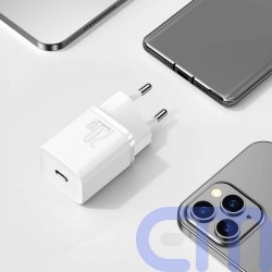 Baseus Travel Charger set Super Si 1C QC (With Simple Wisdom Cable Type-C to Lightning 1m) 20W EU White (TZCCSUP-B02) 18