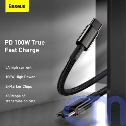 Baseus Type-C - Type-C cable Tungsten Gold Fast charging and data 100W (20V/5A) 1m Black (CATWJ-01) 4