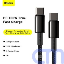 Baseus Type-C - Type-C cable Tungsten Gold Fast charging and data 100W (20V/5A) 2m Black (CATWJ-A01) 3