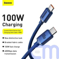 Baseus Type-C - Type-C Crystal Shine series fast charging data cable 100W 2m Blue (CAJY000703) 8