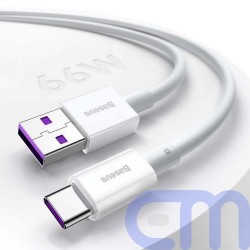 Baseus Type-C Superior series fast charging data cable 66W (11V/6A) 2m White (CATYS-A02) 4