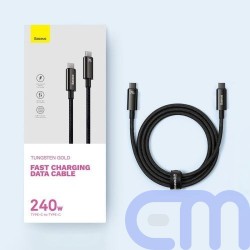 Baseus Type-C to Type-C Tungsten Gold Series Cable 480Mb/s, 240W, 1m, Black (CAWJ040001) 1