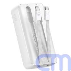 Joyroom Power Bank with Digital Display, C+U, PD 30W, 20000 mAh with built-in Type-C and Lightning cable, White (JR-PBC07) 5