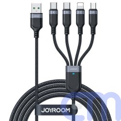 Joyroom USB - Type-C 2x/ Lightning/ Micro USB Cable, 3.5A, 1.2m, Black (S-1T4018A18) 2