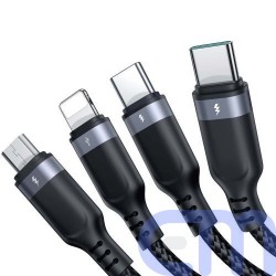 Joyroom USB - Type-C 2x/ Lightning/ Micro USB Cable, 3.5A, 1.2m, Black (S-1T4018A18) 4