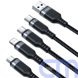 Joyroom USB - Type-C 2x/ Lightning/ Micro USB Cable, 3.5A, 1.2m, Black (S-1T4018A18) 7