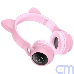 Ausinės bluetooth HOCO W27 Cat Ears rožinės spalvos 1