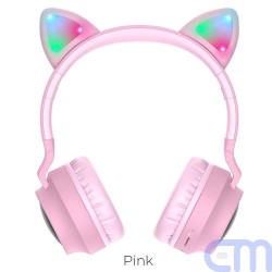 Ausinės bluetooth HOCO W27 Cat Ears rožinės spalvos 2