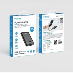 Atsarginis maitinimo šaltinis ("Power Bank") Power Bank VEGER S11 - 10 000 mAh LCD greitas įkrovimas PD22,5W, juodas 3