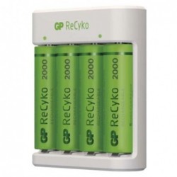 GP Battery Charger B411 with 4x AAA Rechargable batteries, 2100 mAh, 1.2V, White EU 1