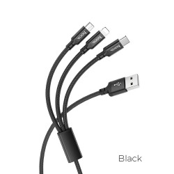 HOCO Кабель USB 3в1 для iPhone Lightning + Micro + Type C X14 TIMES 2