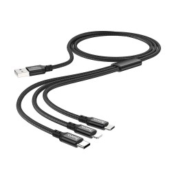 HOCO USB 3in1 Cable for iPhone Lightning + Micro + Type C X14 TIMES 3
