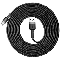 BASEUS USB Cafule Micro 2.4A laidas 3 m pilkai juodas 3