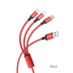 HOCO USB 3in1 Cable for iPhone Lightning + Micro + Type C X14 TIMES 2