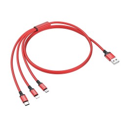 HOCO USB 3in1 kabelis skirtas iPhone Lightning + Micro + Type C X14 TIMES 3