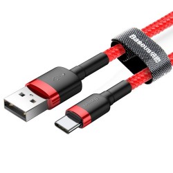 BASEUS USB laidas Cafule Type C 2A 3 metrų  raudonai raudonas 1