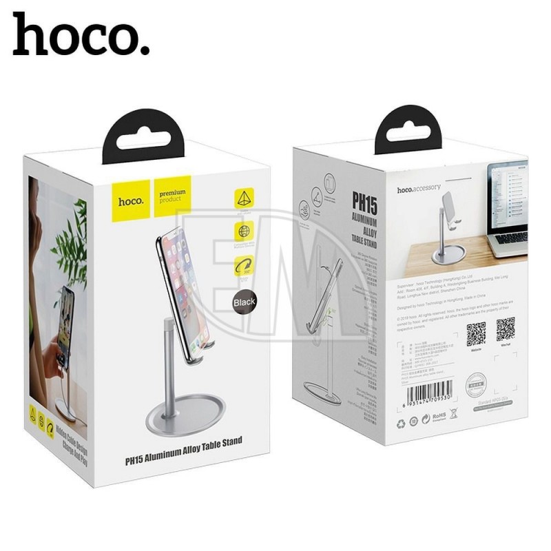 HOCO Настольный держатель для планшета или телефона PH15 (4"-10") черный