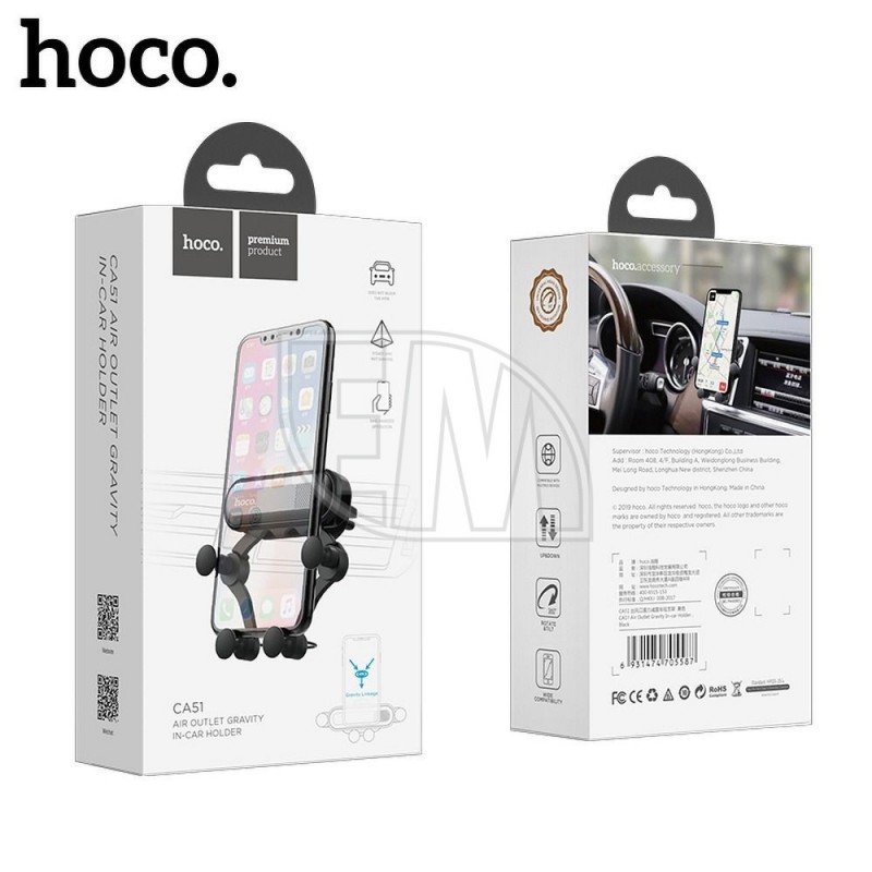 HOCO Автомобильный держатель для воздухозаборной решетки CA51 черный