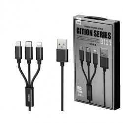REMAX USB cable 3in1 Light + Type C + Micro RC-131th Gition black 1
