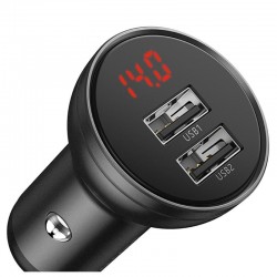BASEUS car charger 2xUSB 4.8A 24W gray 1