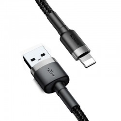 BASEUS USB laidas Apple Lightning 8 kontaktų 2.4A Cafule CALKLF-AG1 0.5m pilkai juodas 1