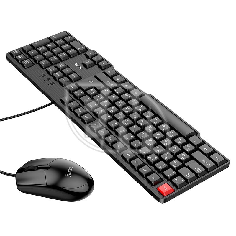 Проводная клавиатура HOCO + проводная мышь Business GM16 черный